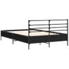 Cama Matrimonial | Cama Para Adultos | Estructura De Cama Madera De Ingeniería Y Metal Negro 120x200cm Cfw31623