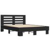 Cama Matrimonial | Cama Para Adultos | Estructura De Cama Madera De Ingeniería Y Metal Negro 120x200cm Cfw54521