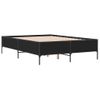 Cama Matrimonial | Cama Para Adultos | Estructura De Cama Madera De Ingeniería Y Metal Negro 120x200cm Cfw40621