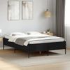 Cama Matrimonial | Cama Para Adultos | Estructura De Cama Madera De Ingeniería Y Metal Negro 135x190cm Cfw25046