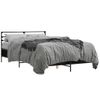 Cama Matrimonial | Cama Para Adultos | Estructura De Cama Madera De Ingeniería Y Metal Negro 135x190cm Cfw52106