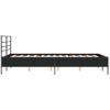 Cama Matrimonial | Cama Para Adultos | Estructura De Cama Madera De Ingeniería Y Metal Negro 135x190cm Cfw52106