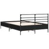 Cama Matrimonial | Cama Para Adultos | Estructura De Cama Madera De Ingeniería Y Metal Negro 135x190cm Cfw52106