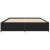 Cama Matrimonial | Cama Para Adultos | Estructura De Cama Madera De Ingeniería Y Metal Negro 135x190cm Cfw43361