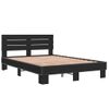 Cama Matrimonial | Cama Para Adultos | Estructura De Cama Madera De Ingeniería Y Metal Negro 135x190cm Cfw25990