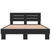 Cama Matrimonial | Cama Para Adultos | Estructura De Cama Madera De Ingeniería Y Metal Negro 135x190cm Cfw25990