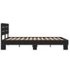 Cama Matrimonial | Cama Para Adultos | Estructura De Cama Madera De Ingeniería Y Metal Negro 135x190cm Cfw25990