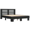 Cama Matrimonial | Cama Para Adultos | Estructura De Cama Madera De Ingeniería Y Metal Negro 135x190cm Cfw66790