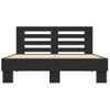 Cama Matrimonial | Cama Para Adultos | Estructura De Cama Madera De Ingeniería Y Metal Negro 135x190cm Cfw66790