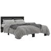 Cama Matrimonial | Cama Para Adultos | Estructura De Cama Madera De Ingeniería Y Metal Negro 140x190cm Cfw25403