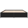 Cama Matrimonial | Cama Para Adultos | Estructura De Cama Madera De Ingeniería Y Metal Negro 150x200cm Cfw23474