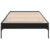 Cama Individual | Cama Para Adultos | Estructura De Cama Madera Ingeniería Y Metal Negro 100x200 Cm Cfw55138