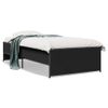 Cama Individual | Cama Para Adultos | Estructura De Cama Madera Ingeniería Y Metal Negro 100x200 Cm Cfw52184