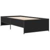 Cama Individual | Cama Para Adultos | Estructura De Cama Madera Ingeniería Y Metal Negro 100x200 Cm Cfw52184