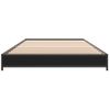 Cama Individual | Cama Para Adultos | Estructura De Cama Madera Ingeniería Y Metal Negro 100x200 Cm Cfw52480