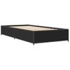 Cama Individual | Cama Para Adultos | Estructura De Cama Madera Ingeniería Y Metal Negro 100x200 Cm Cfw19935