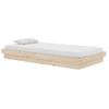 Cama Individual | Cama Para Adultos | Estructura De Cama Madera Maciza 100x200 Cm Cfw431960