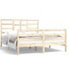 Cama Matrimonial | Cama Para Adultos | Estructura De Cama Madera Maciza 150x200 Cm Cfw301898