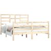 Cama Matrimonial | Cama Para Adultos | Estructura De Cama Madera Maciza 150x200 Cm Cfw301898