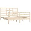 Cama Matrimonial | Cama Para Adultos | Estructura De Cama Madera Maciza 150x200 Cm Cfw301898