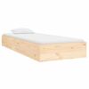 Cama Individual | Cama Para Adultos | Estructura De Cama Madera Maciza 75x190 Cm Cfw380695