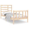 Cama Individual | Cama Para Adultos | Estructura De Cama Madera Maciza 90x190 Cm Cfw143929