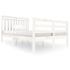 Cama Matrimonial | Cama Para Adultos | Estructura De Cama Madera Maciza Blanca 120x200 Cm Cfw222374