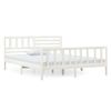 Cama Matrimonial | Cama Para Adultos | Estructura De Cama Madera Maciza Blanca 120x200 Cm Cfw736961