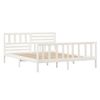 Cama Matrimonial | Cama Para Adultos | Estructura De Cama Madera Maciza Blanca 120x200 Cm Cfw736961