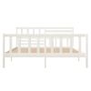 Cama Matrimonial | Cama Para Adultos | Estructura De Cama Madera Maciza Blanca 120x200 Cm Cfw736961