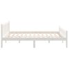 Cama Matrimonial | Cama Para Adultos | Estructura De Cama Madera Maciza Blanca 135x190 Cm Cfw357961