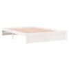 Cama Matrimonial | Cama Para Adultos | Estructura De Cama Madera Maciza Blanca 140x200 Cm Cfw976466