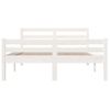 Cama Matrimonial | Cama Para Adultos | Estructura De Cama Madera Maciza Blanca 140x200 Cm Cfw636877