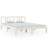 Cama Matrimonial | Cama Para Adultos | Estructura De Cama Madera Maciza Blanca 140x200 Cm Cfw568898