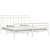 Cama Matrimonial | Cama Para Adultos | Estructura De Cama Madera Maciza Blanca 200x200 Cm Cfw206822