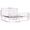 Cama Matrimonial | Cama Para Adultos | Estructura De Cama Madera Maciza Blanca 200x200 Cm Cfw206822