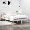 Cama Matrimonial | Cama Para Adultos | Estructura De Cama Madera Maciza Blanca 200x200 Cm Cfw628535