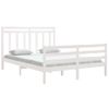 Cama Matrimonial | Cama Para Adultos | Estructura De Cama Madera Maciza King Size Blanca 150x200 Cm Cfw132231