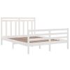 Cama Matrimonial | Cama Para Adultos | Estructura De Cama Madera Maciza King Size Blanca 150x200 Cm Cfw132231