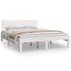 Cama Matrimonial | Cama Para Adultos | Estructura De Cama Madera Maciza Blanco 150x200 Cm Cfw312176