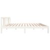 Cama Matrimonial | Cama Para Adultos | Estructura De Cama Madera Maciza Blanco Tamaño King 150x200 Cm Cfw309156