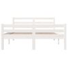 Cama Matrimonial | Cama Para Adultos | Estructura De Cama Madera Maciza Blanco 150x200 Cm Cfw797830