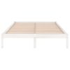 Cama Matrimonial | Cama Para Adultos | Estructura De Cama Madera Maciza Blanca King Size 150x200 Cm Cfw899377