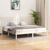 Cama Matrimonial | Cama Para Adultos | Estructura De Cama Madera Maciza Blanco 200x200 Cm Cfw696126