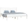 Cama Matrimonial | Cama Para Adultos | Estructura De Cama Madera Maciza Blanco 200x200 Cm Cfw696126