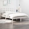 Cama Matrimonial | Cama Para Adultos | Estructura De Cama Madera Maciza Blanco 200x200 Cm Cfw162138