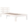 Cama Individual | Cama Para Adultos | Estructura De Cama Madera Maciza Blanco 90x200 Cm Cfw411162