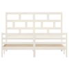 Cama Matrimonial | Cama Para Adultos | Estructura De Cama De Madera Maciza Blanca 180x200 Cm Cfw803135