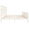 Cama Matrimonial | Cama Para Adultos | Estructura De Cama De Madera Maciza Blanca 180x200 Cm Cfw803135