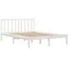 Cama Matrimonial | Cama Para Adultos | Estructura De Cama Madera Maciza De Pino Blanca 180x200 Cm Cfw705924